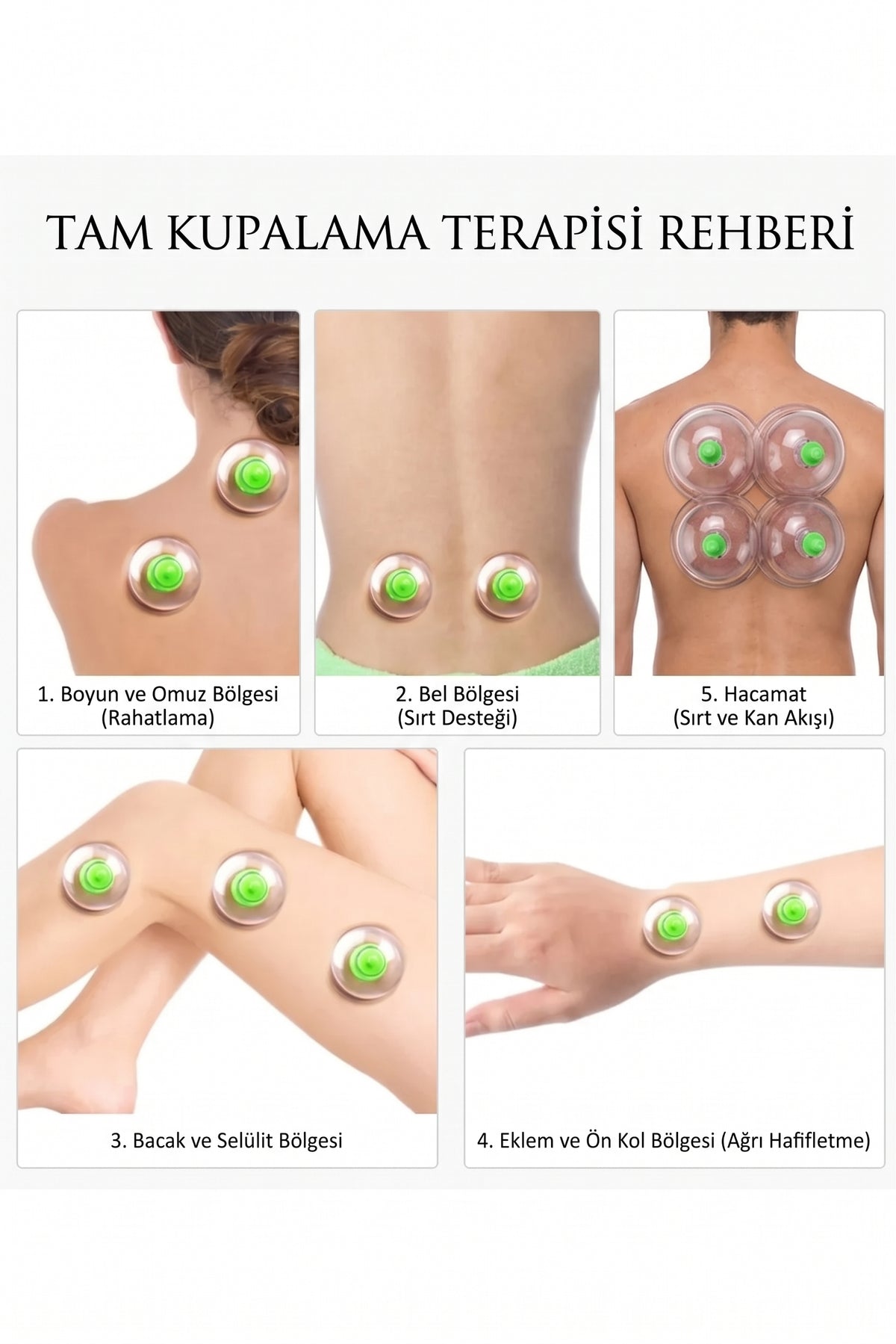 12'li Profesyonel Vakumlu Hacamat Kupa Seti - Doğal Terapi ve Ağrı Hafifletici Masaj Aleti
